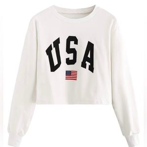 🇺🇸 SweatyRocks Crop USA Flag Sweatshirt